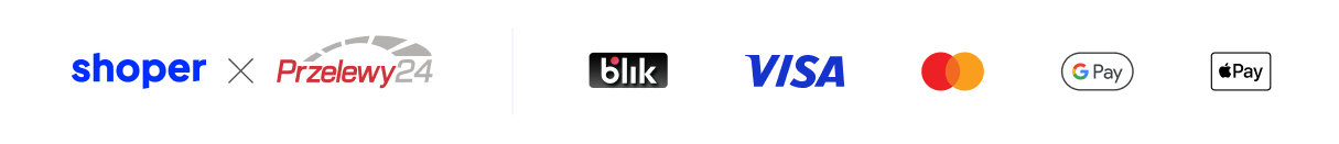 Formy płatności Przelewy24 Visa MAsterCard GooglePay ApplePay BLIK